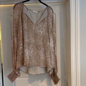 Ramy Brook Beige Animal Print Blouse